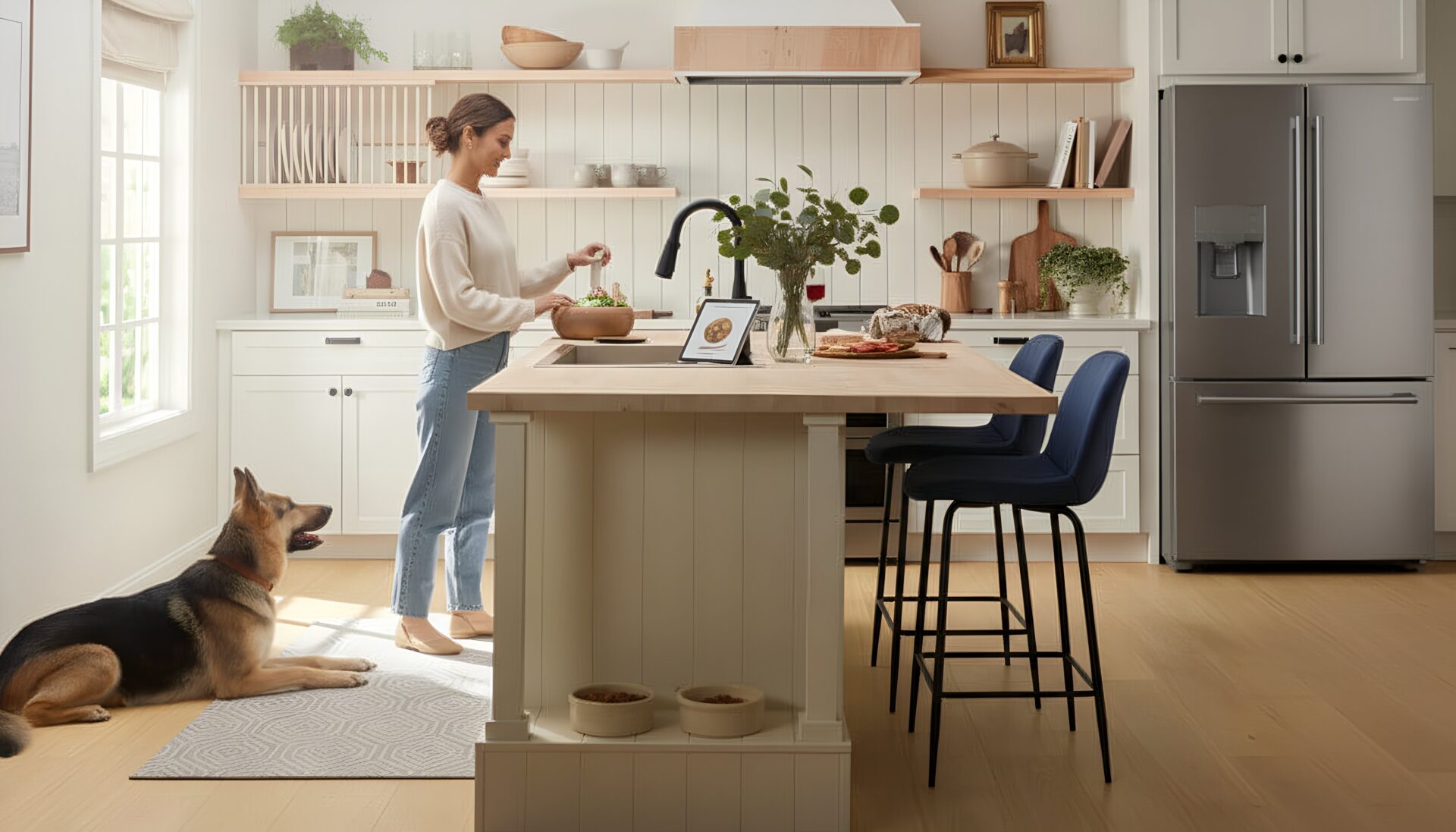 blog 524 kitchenresilientvinyldogwbowl - Family Floors